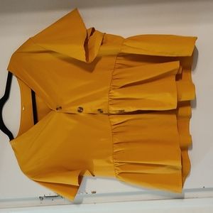 Yellow peplum blouse